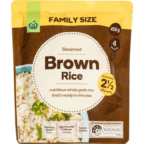 Woolworths Microwave Brown Rice Family Size 450g | Woolworths