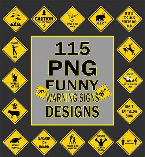 115 PNG Designs, Funny Warning Signs, Funny PNG Images PNG Bundle - Etsy