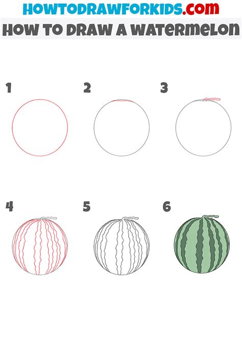 How to Draw a Watermelon - Easy Drawing Tutorial For Kids