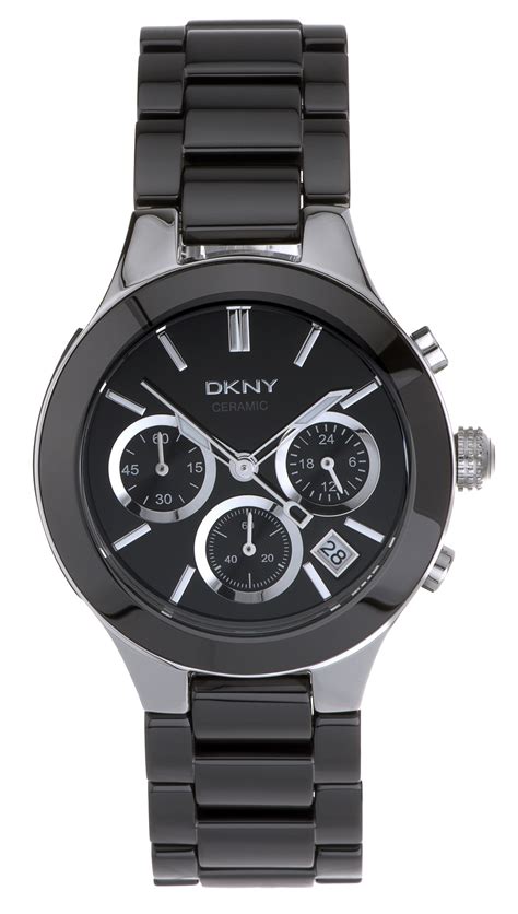 DKNY Women's Chronograph Black Dial Ceramic Watch NY4914 1DKNY Women's ...