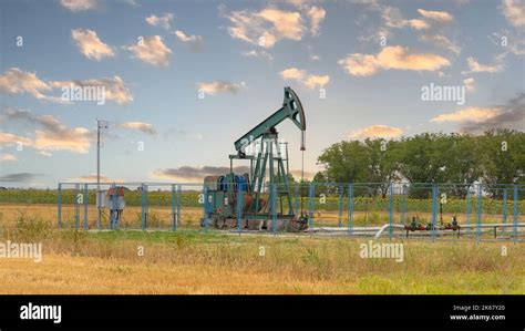 Pumping Oil Well Pump Jack at Field Pumpjack Stock Photo - Alamy