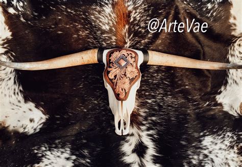 Leather steer skull Steer Skull, Longhorn Steer, Custom Leather ...