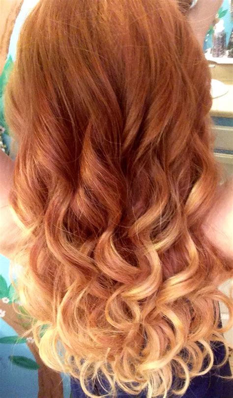 Natural red to blonde ombre Blonde Ombre Hair, Ombre Curly Hair, Best Ombre Hair, Red To Blonde ...