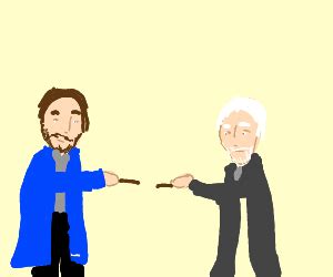 Duel between Grindelwald and Dumbledore - Drawception