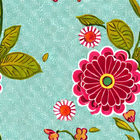 Vintage Retro Flowers Pattern · Creative Fabrica