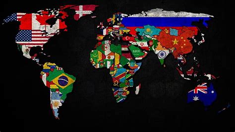 1920x1080px | free download | HD wallpaper: world map with flags on its country illustration ...