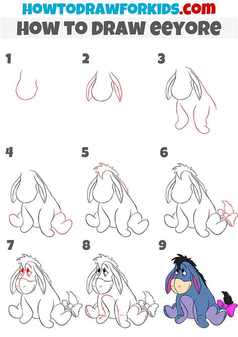 How to Draw Eeyore | Disney drawing tutorial, Easy doodles drawings, Easy disney drawings