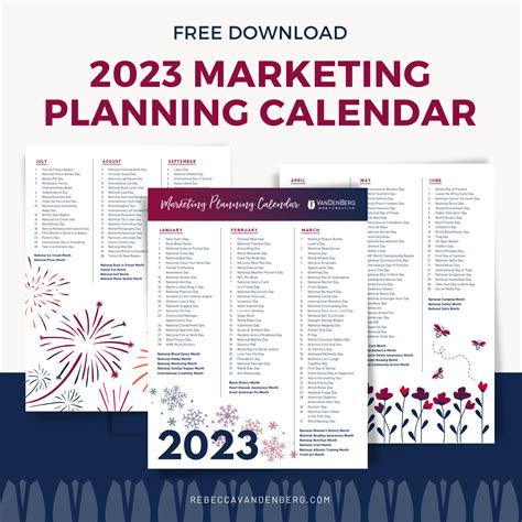 2023 Marketing Calendar - VanDenBerg Web + Creative