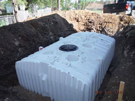 Underground polyethylene cistern to store rainwater out of sight