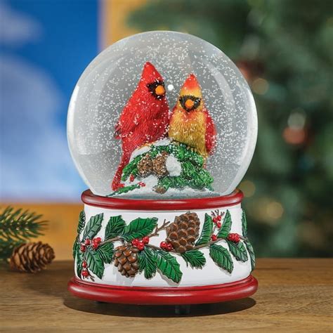 Musical Cardinal Snow Globe with Hand-Painted Details, Wind-Up Key - Walmart.com - Walmart.com