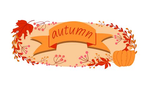 Autumn banner background with autumn leaves, branches and pumpkin. 25377878 Vector Art at Vecteezy