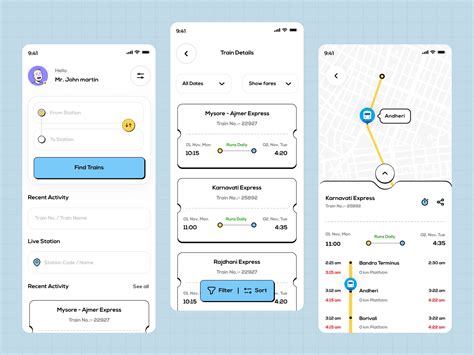 Train Tracking App UI Design