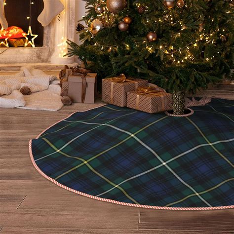 Amazon.com: MIZIBAO Christmas Tree Skirt 36" Campbell Clan Tartan Navy ...