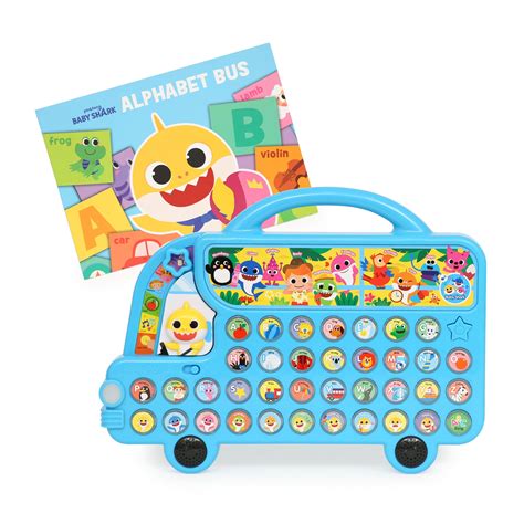 Baby Shark Alphabet Bus with Lyrics Booklet, Baby Shark Toys, Interactive Learning Toys For ...