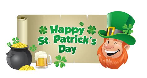 leprechaun with saint patrick's day banner 22819720 Vector Art at Vecteezy