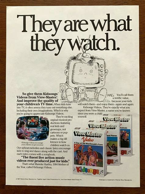 1986 Kidsongs View-Master Video Vintage Print Ad/Poster 80s Kids TV VHS Cartoon | eBay