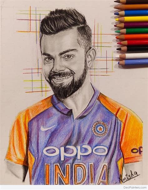 Brilliant Pencil Sketch Of Virat Kohli - Desi Painters