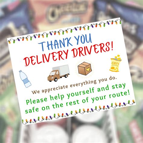 Thank You Delivery Drivers Printable
