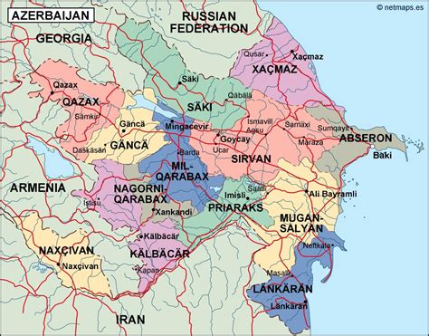 azerbaijan political map | Order and download azerbaijan political map