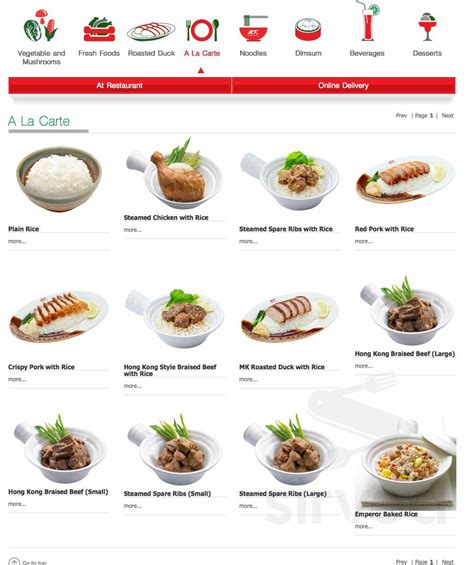 MK Restaurant menu in Calgary, Alberta, Canada