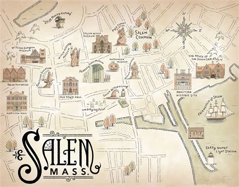 Salem, Massachusetts Map - Etsy