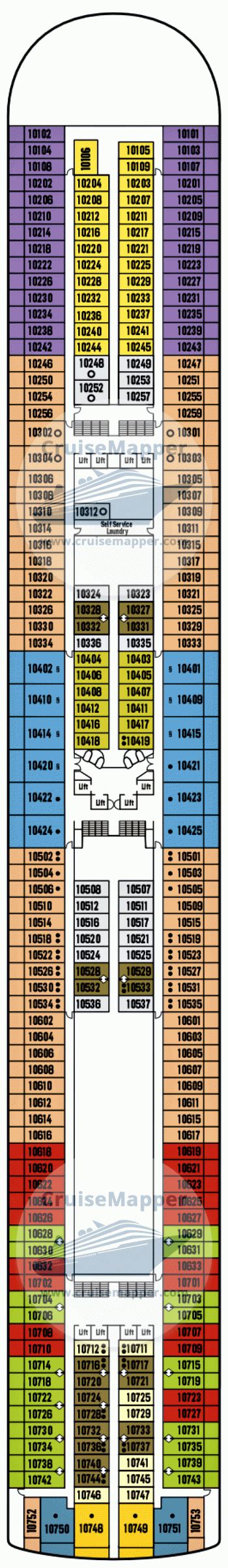 Pacific Encounter deck 10 plan | CruiseMapper