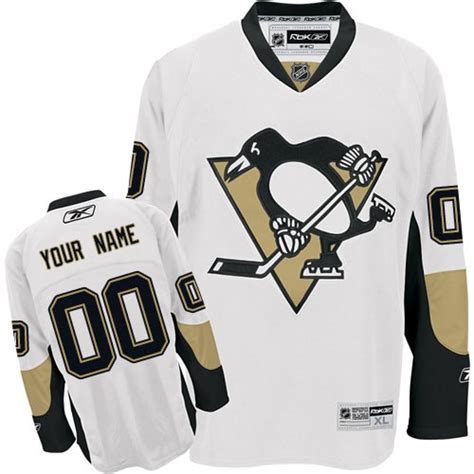 Pittsburgh Penguins Women's White Authentic Away Customized Jersey