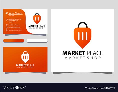 Marketplace colorful logo design Royalty Free Vector Image