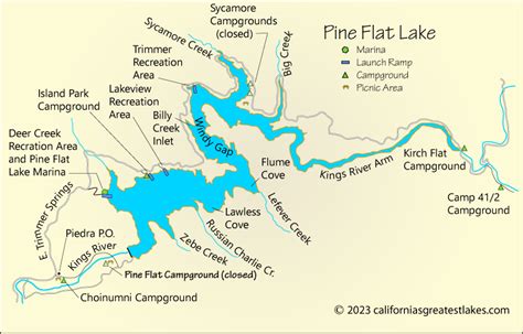 Pine Flat Lake Map