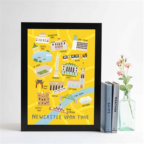 Newcastle City Centre Map print – For The Love Of The North