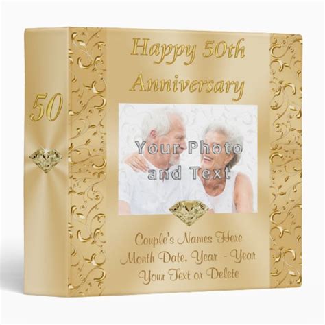 50th Anniversary Photo Album Couple's Photo, Names 3 Ring Binder ...