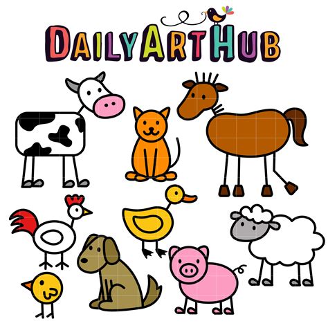 5 Farm Animals Vector Stock Photos - AMP