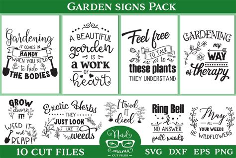 Garden Signs Pack 10 Gardening Sarcastic Quotes Funny Svg | Etsy Canada