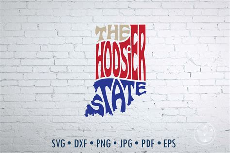 The Hoosier State word Art, Indiana Svg Dxf Eps Png Jpg (845639) | Cut Files | Design Bundles