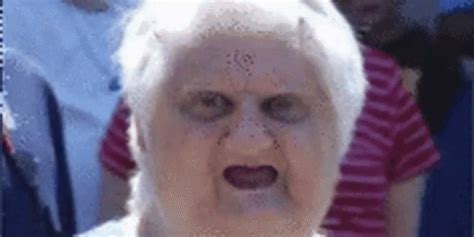 Funny Grandma Blow Cake No Teeth GIF | GIFDB.com