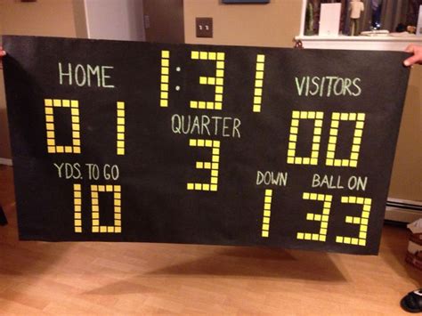 DiY scoreboard. Perfect for football themed party. Tar paper, chalk ...