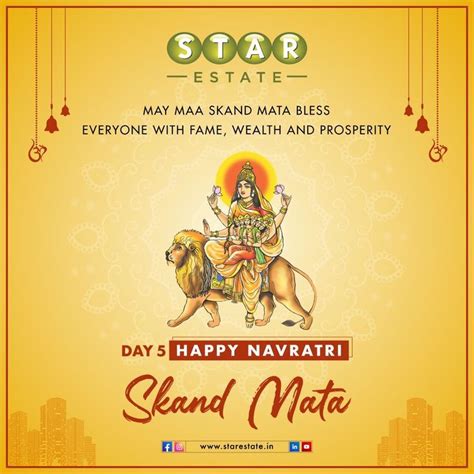 Maa Skand Mata | Happy navratri, Navratri, Durga puja