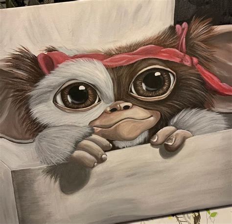 Gremlins Gizmo inspired painting on canvas | Etsy