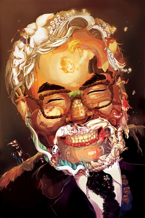 Hayao Miyazaki art portrait | CGTrader