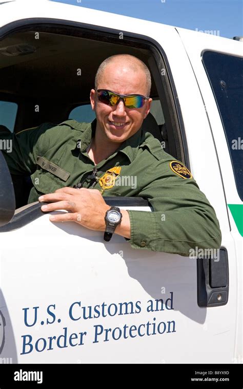 United States Border Patrol agent at the U S Mexico border along the ...