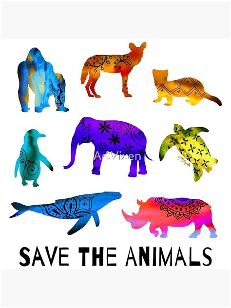 "Save The Endangered Animals" Poster for Sale by ArtVixen | Redbubble