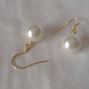 6mm Pearl Earringsglass Pearl Earringsdangle Pearl - Etsy