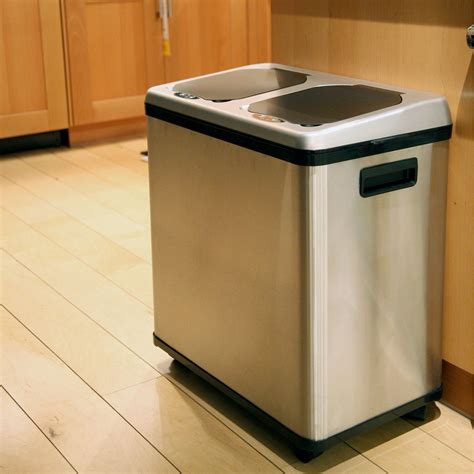 itouchless 16-Gal. Multi Compartment Recycling Bin | Kitchen trash cans, Recycling bins kitchen ...