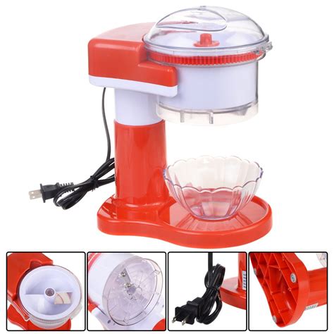 Electric Ice Shaver Crusher Machine Snow Cone Maker Commercial Shaved Red - Walmart.com ...