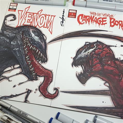 Sketch Art Venom Carnage Set Blank Cover by Jeehyung Lee – Jeehyung.com