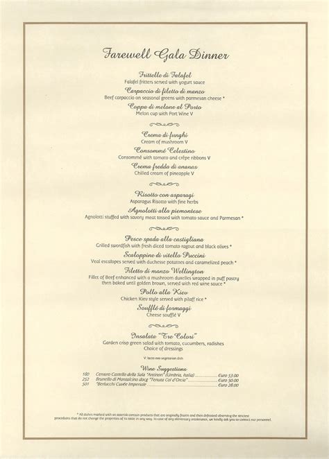 Photo: Farewell Gala Dinner Menu 28 Dec 2006 | Cruise Information album ...