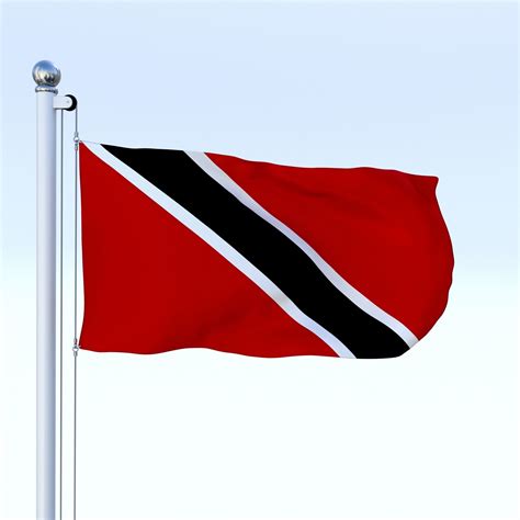 3D model Animated Trinidad and Tobago Flag VR / AR / low-poly animated ...