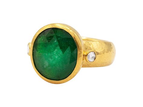 Rose Cut Emerald & Diamond Ring – Gunderson's Jewelers