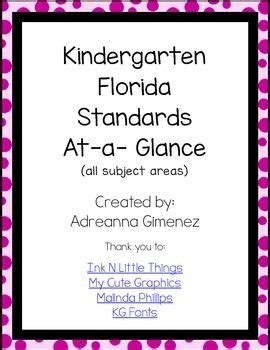 Florida Kindergarten Standards at-a-glance | Florida standards, Kindergarten, First year teaching