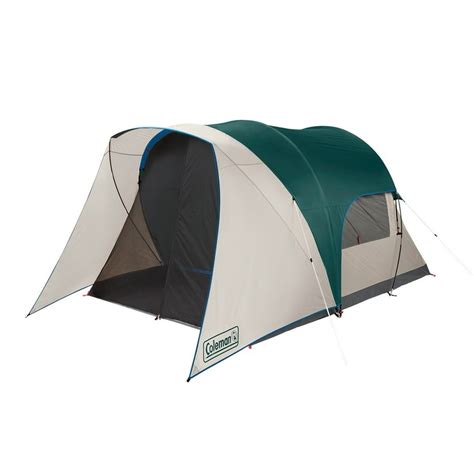 Coleman 4 Person Cabin Tent with Screened Porch, 2 Rooms, Green ...